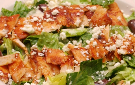 Mediterranean Salad with chicken Shawarma or gyros